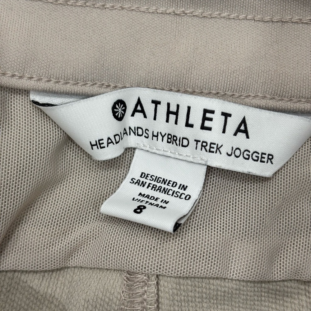 Athleta Headlands Hybrid Trek Jogger, Adjustable Tan Pants, Woman’s Size 8 - Picture 7 of 7